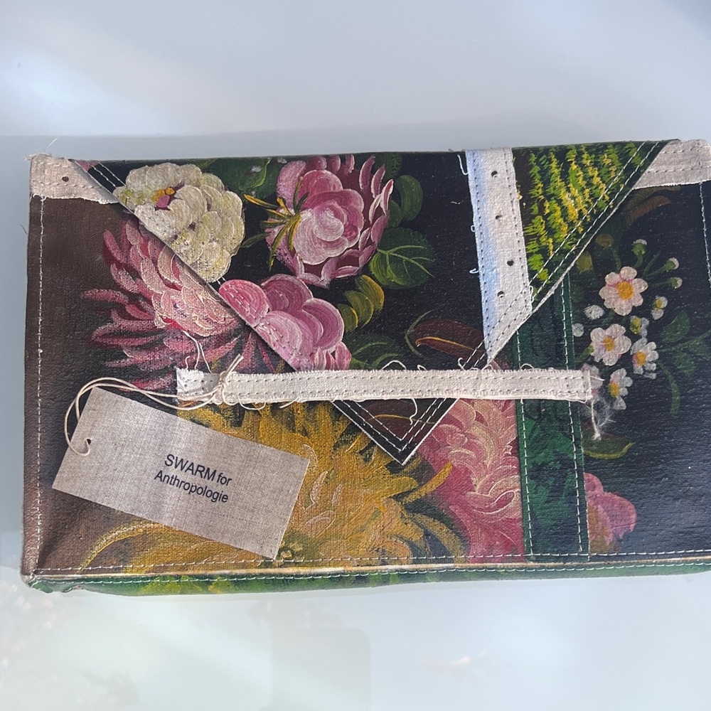 Anthropologie Vibrant Floral Wristlet NEW